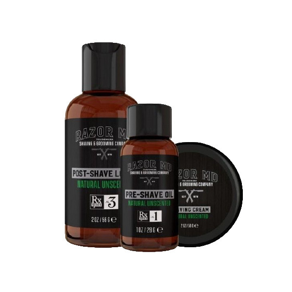 Kit de afeitado de viaje Razor MD Natural sin perfume | Para hombre | Superdrug