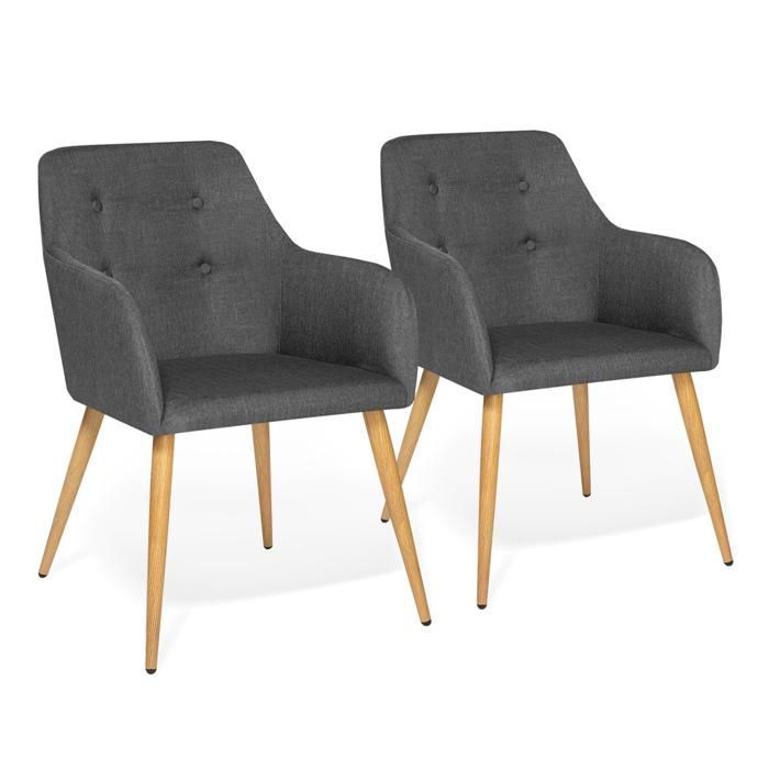 IDMARKET Set of 2 DANIA Scandinavian dining chairs, grey