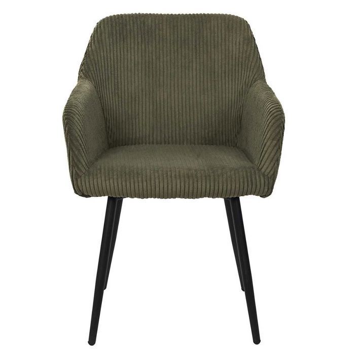Set of 2 green corduroy dining chairs - AMORY