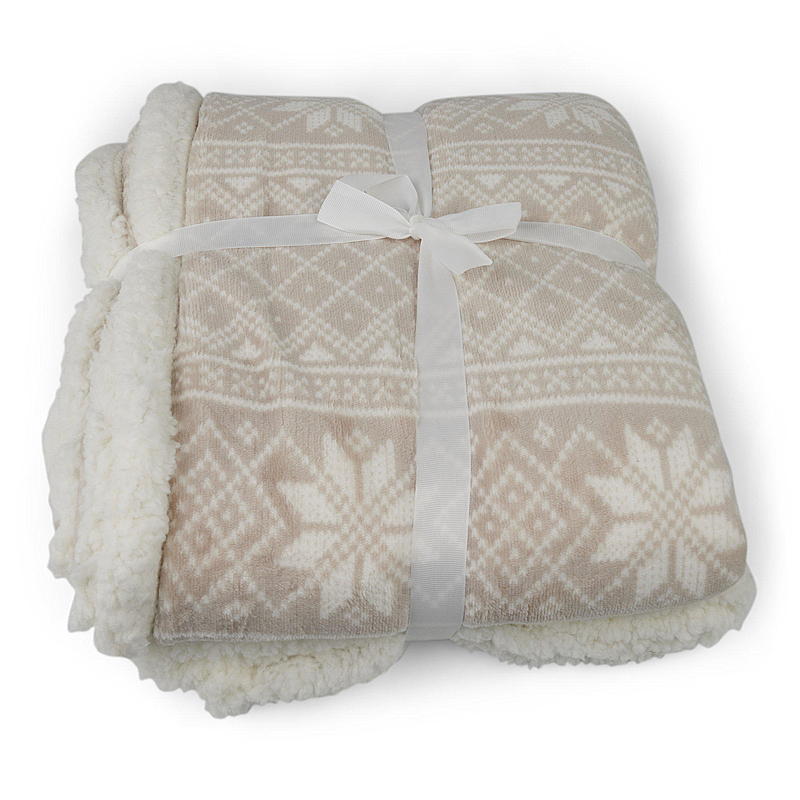 Manta Sherpa para el hogar, 130 x 160 cm, color beige.