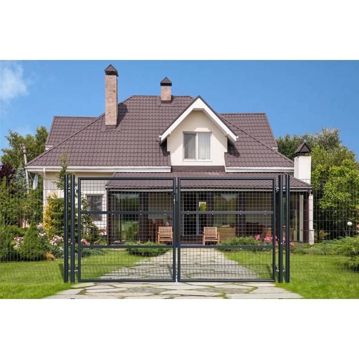 Puerta batiente de malla - Casanoov - OLGA - 3 m de altura (156 cm) - Gris - Acero