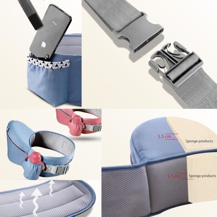 YSINOBEAR Porte bébé 0-48 mois Multifonctionnel ventral et dorsal Voyage facile croisé devant tenant - rouge