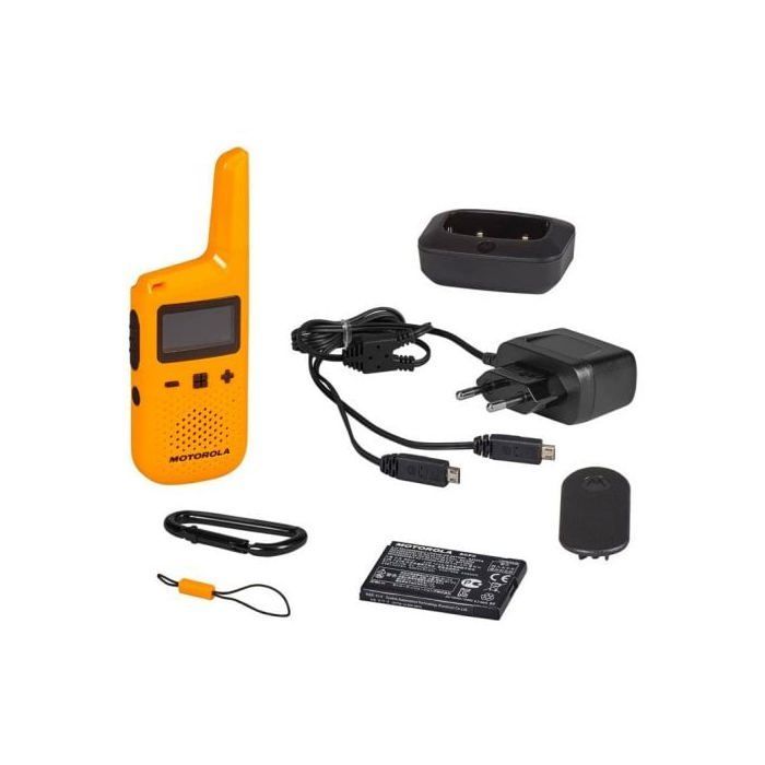 Radio portátil MOTOROLA TALKABOUT T72 - Amarillo - Alcance de 8 km - PMR446 - 16 canales - 121 códigos