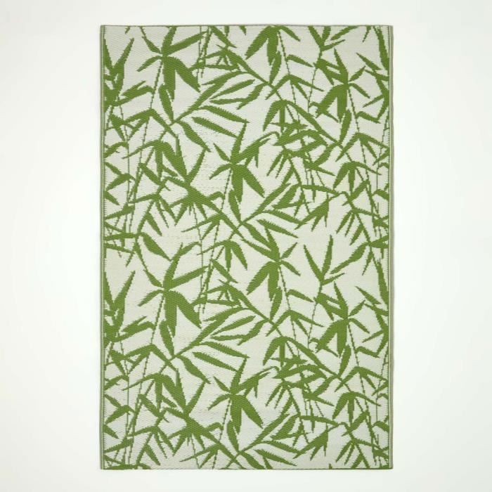 Alfombra de jardín para exteriores impermeable, reversible y resistente a los rayos UV - Zena - 150x240 cm - Verde - Materiales reciclados - Homescapes