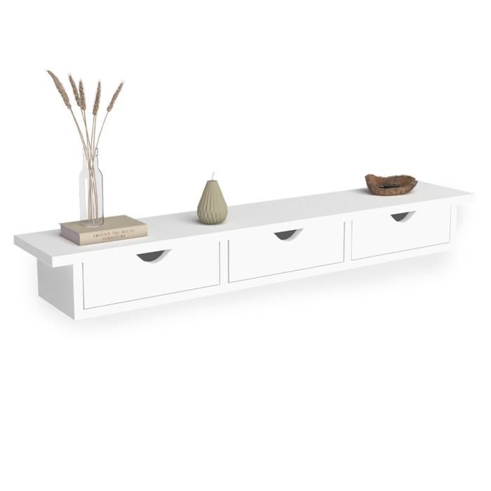IDMARKET LISE 3-laden witte halconsole wandplank