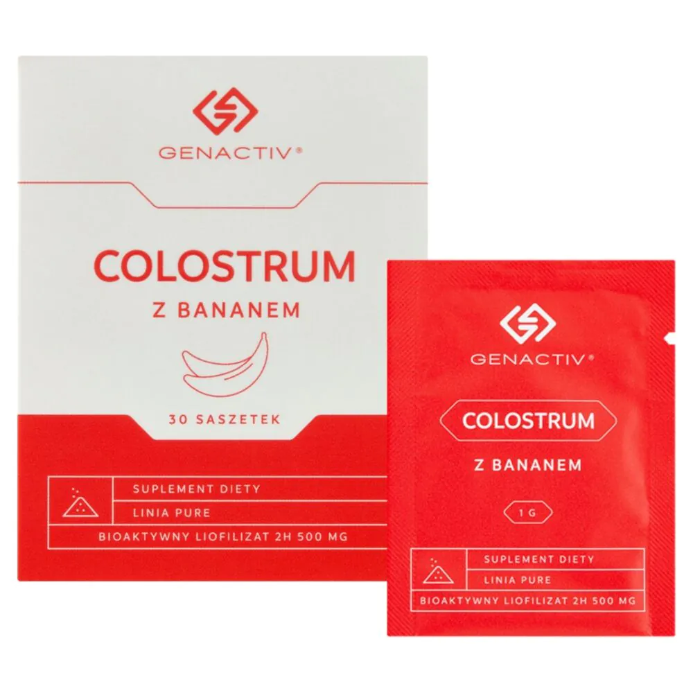 Genactiv Colostrum z Bananem Preparat wzmacniający odporność Proszek