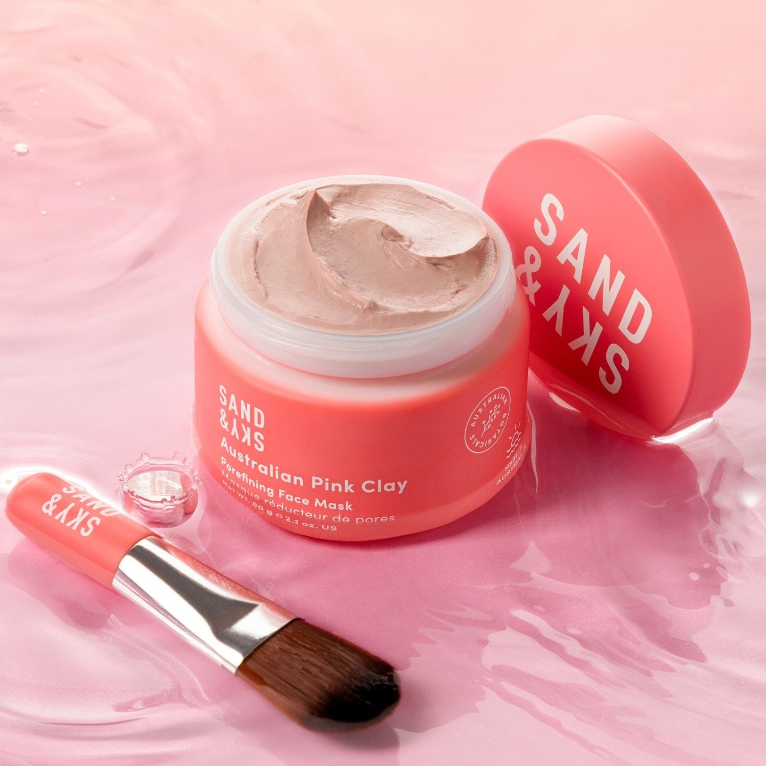 Sand & Sky māla maska ar Austrālijas rozā māliem poru attīrīšanai – 60 g