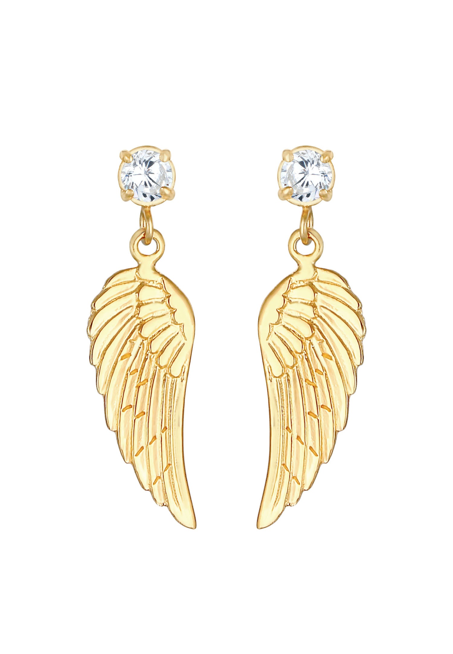 Nenalina Boucles d'oreilles Femmes Ailes Porte-bonheur Foi Signification avec pierres de zirconium en argent sterling 925