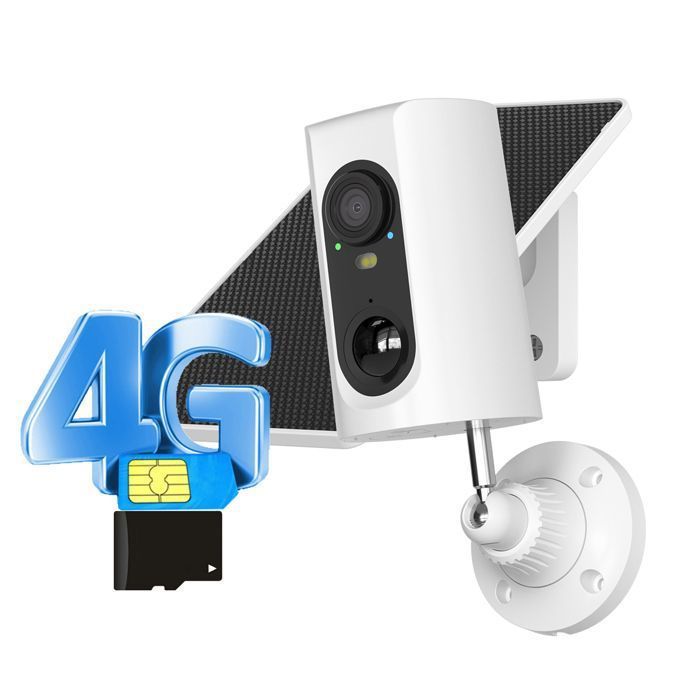 Telecamera di sorveglianza esterna 3G/4G LTE + pannello solare, telecamera wireless 2K a batteria, scheda SIM + scheda SD da 32 GB, ANRAN G3M3