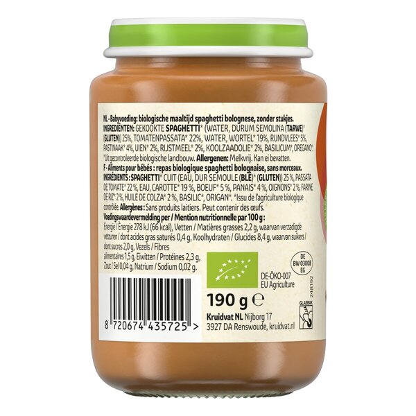 Kruidvat 6+M Bio Spaghetti Bolognese Maaltijd<br>190g