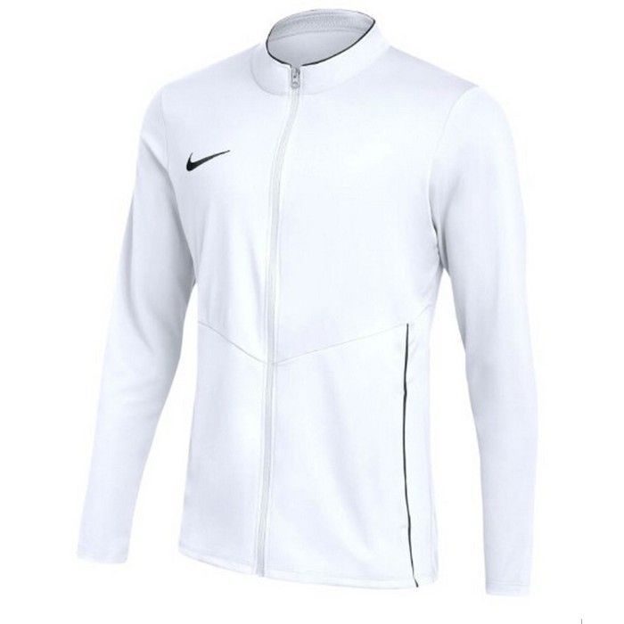 Conjunto de treino masculino Nike Swoosh branco e preto - Tecnologia Dri-Fit - Gola alta - Mangas compridas - Respirável
