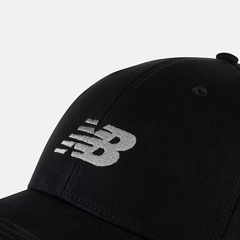 Czapka av daszkiem typu snapback unisex, 6 paneler, czarna