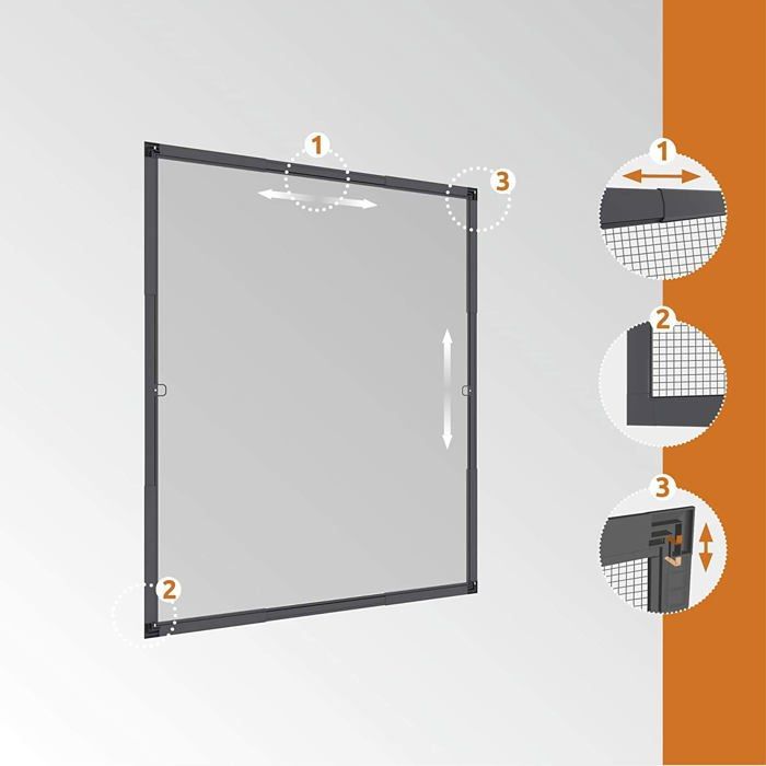 Fenetre à cadre - Windhager - 03630 - 100x120 cm - Anthracite - Montage sans perçage