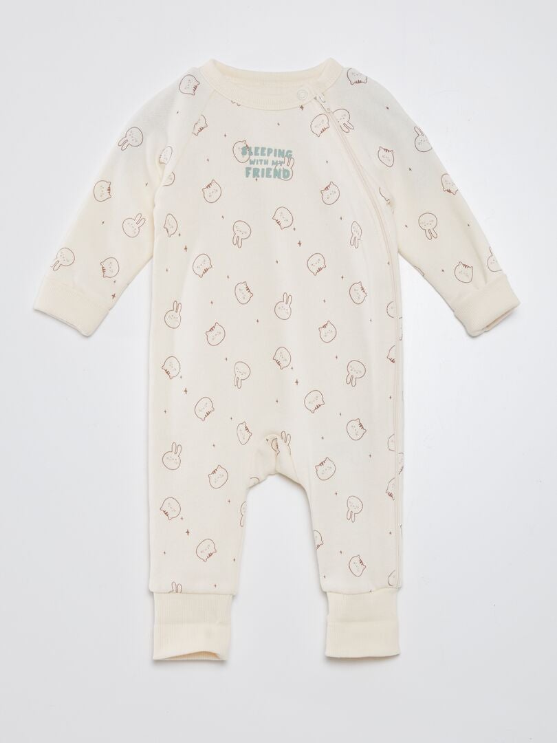 Onesie met dierenprint - WIT