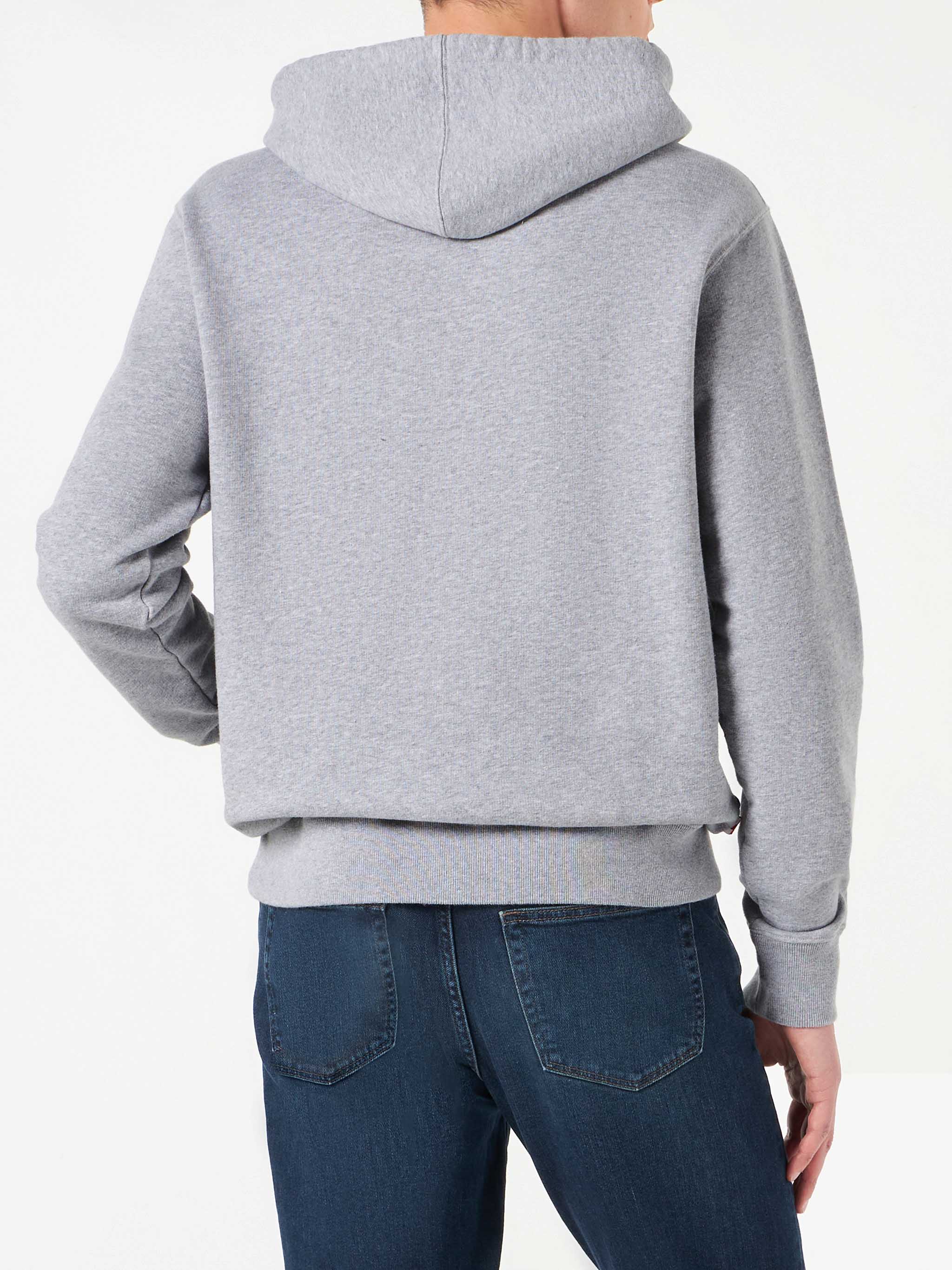 Grijze katoenen hoodie voor heren
