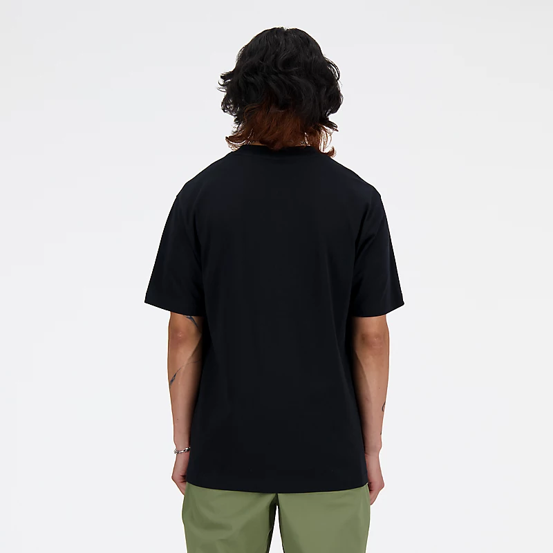 Tricou sport din bumbac pentru bărbați - NEGRU