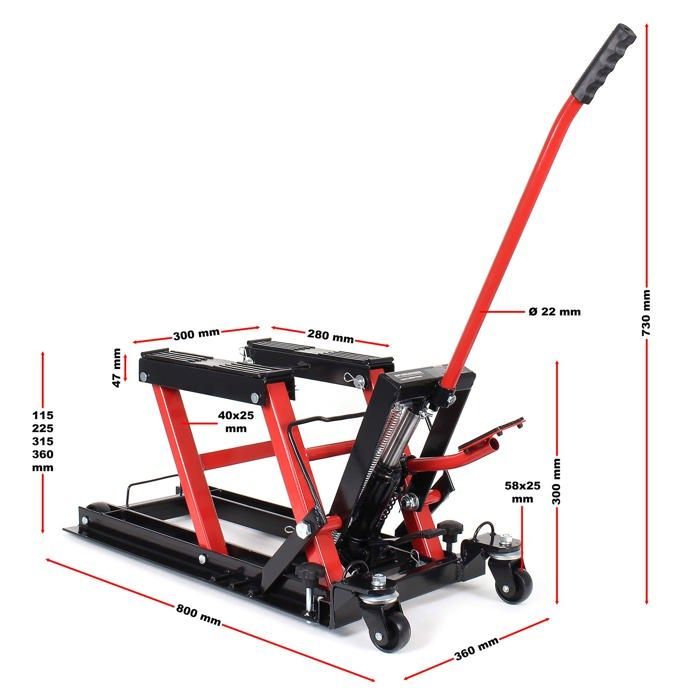 Plataforma elevadora para motocicletas de 680 kg, soporte de montaje para ATV y quads.