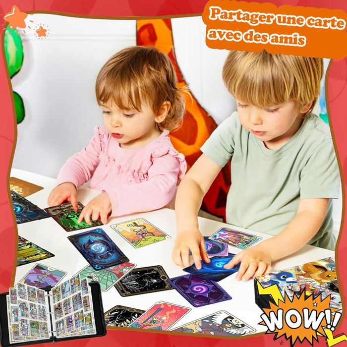 Álbum para tarjetas coleccionables - WENZYLIQUOX - 900 bolsillos - 50 páginas extraíbles - Resistente al agua - Cierre de cremallera