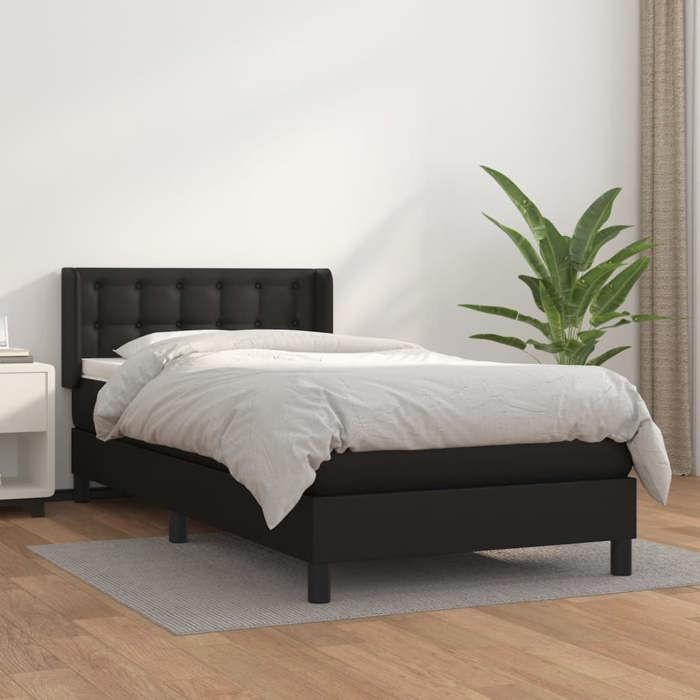 Rete a doghe con materasso - Maison Exclusive - Nero - 80x200cm - Massimo relax