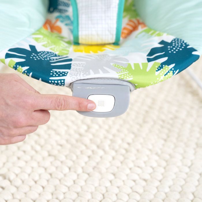 BRIGHT STARTS Wild Wonders Vibrerende Babybouncer - Afneembare Speelboog, 3-puntsgordel
