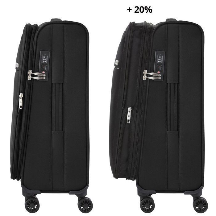 CarryOn Air Set of 2 Soft Suitcases - Black Expandable carry-on suitcase with large