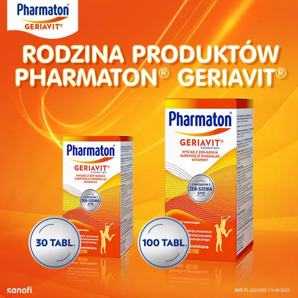 Geriavit Pharmaton Zestaw witamin i minerałów, 100 tabl.
