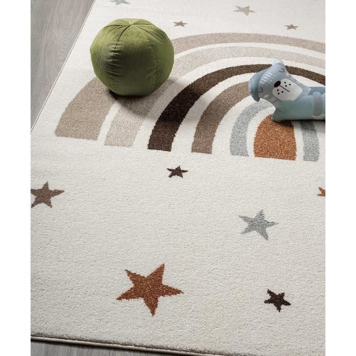 Alfombra infantil - The Carpet SOUND - Arcoíris crema - 120x170 cm - Moderna y suave