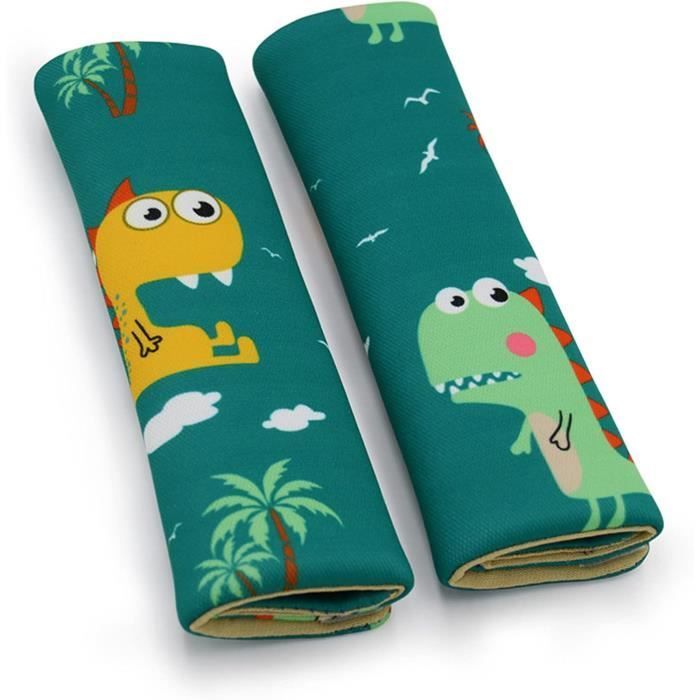 MHwan protege ceinture de securite enfant, 2 pièces adorables dinosaures protection ceinture de sécurité enfant,