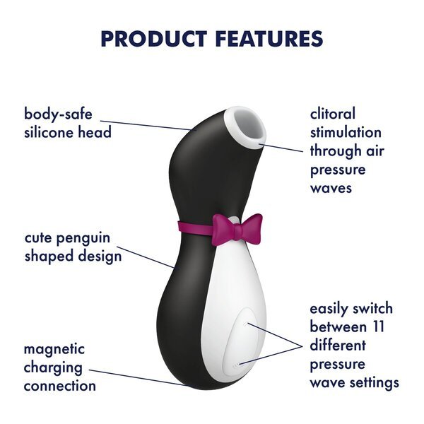 Вибратор-стимулатор Satisfyer Penguin Air Pulse<br>10,8 цм x 5,8 цм x 5,5 цм