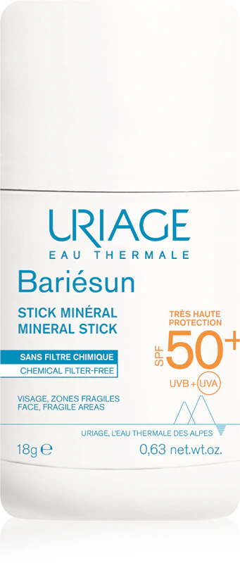 Uriage Bariésun Bastão Mineral FPS 50+ bastão protetor mineral para áreas sensíveis FPS 50+