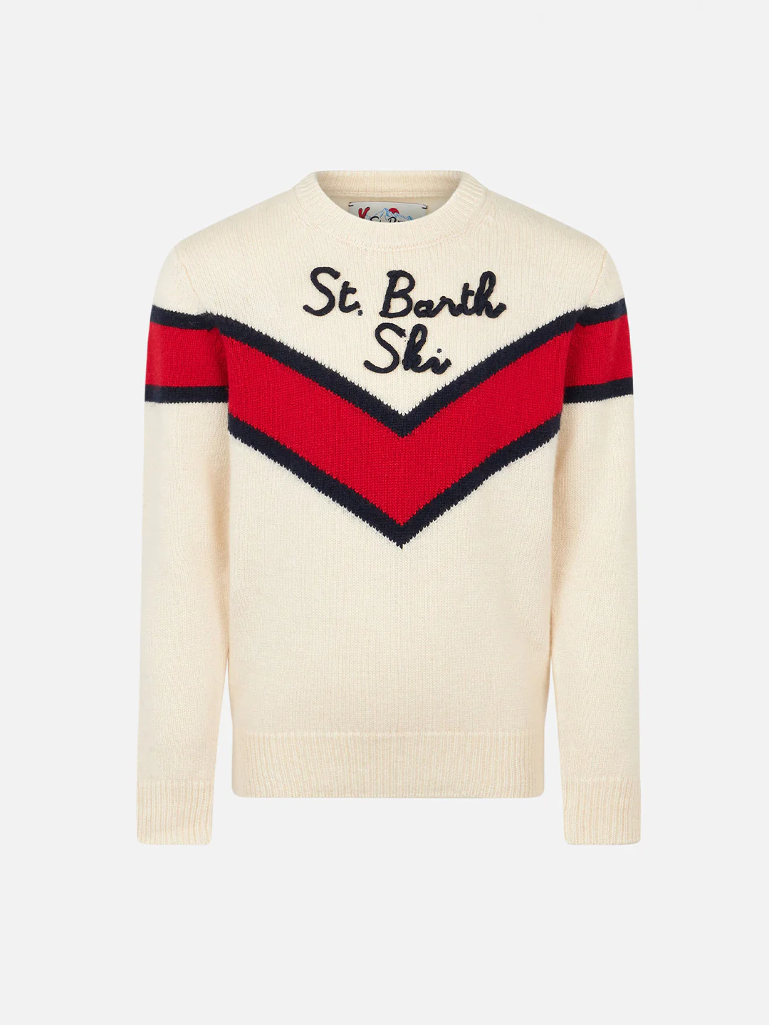 Jersey infantil de cuello redondo con bordado de Saint Barth Ski