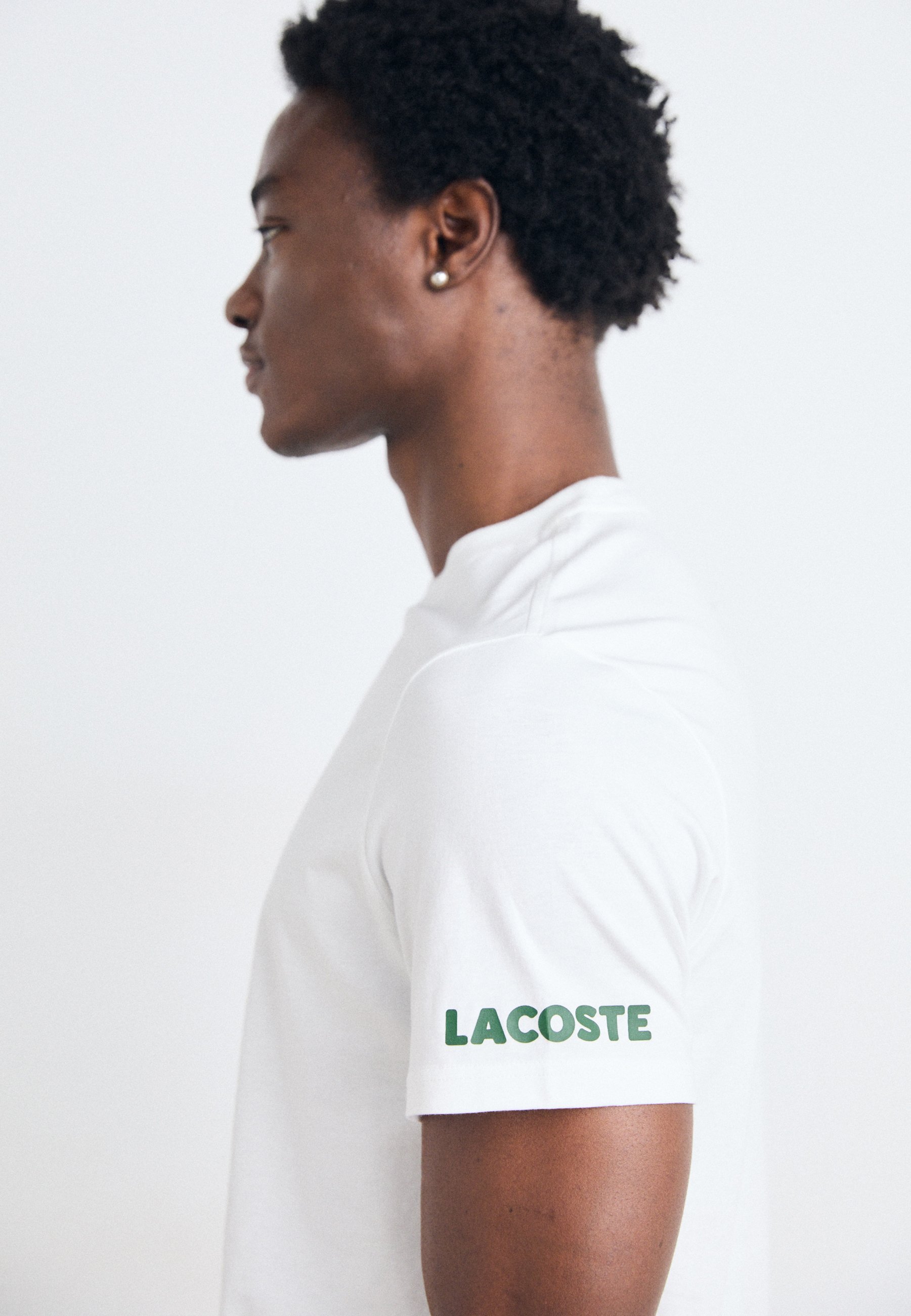 Lacoste pyjamatop - wit/tijm