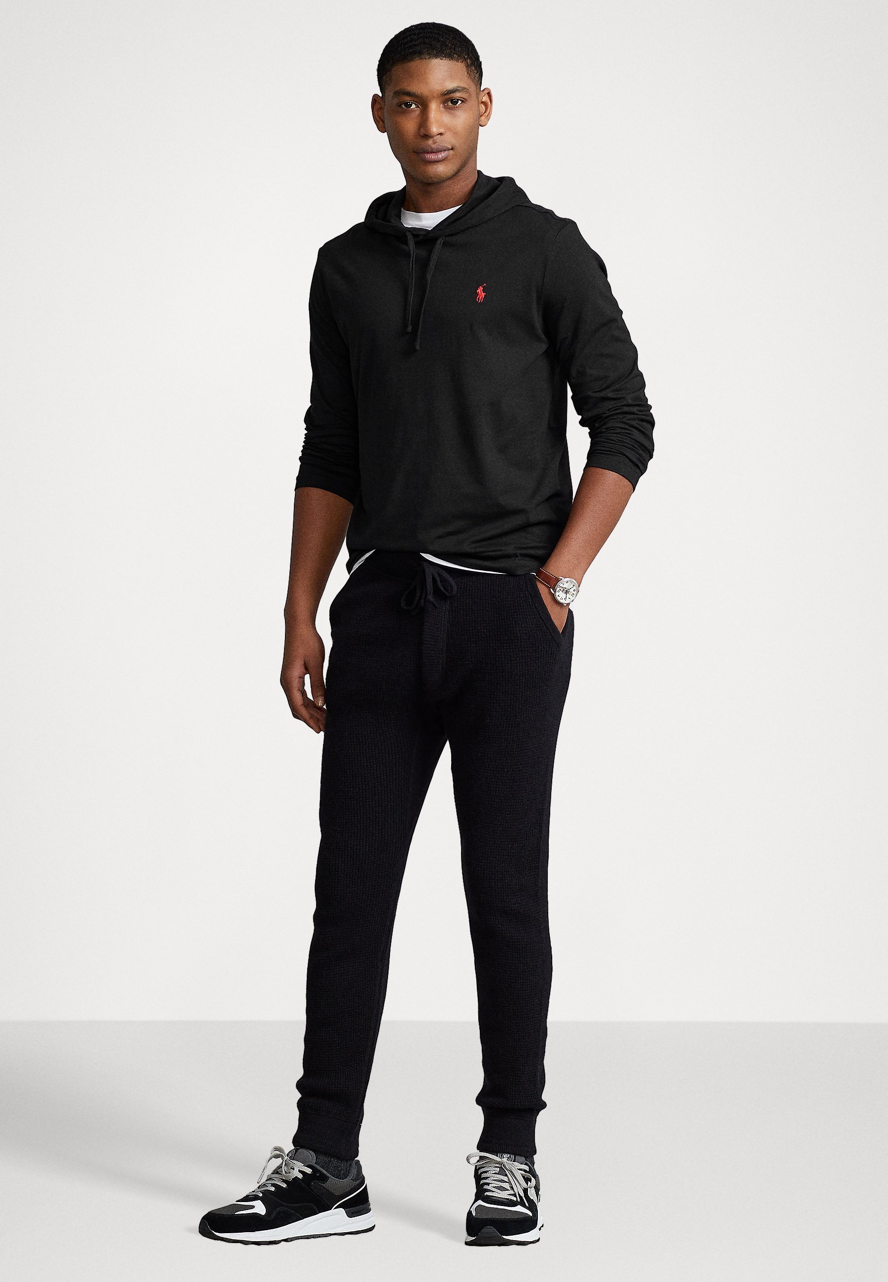 Polo Ralph Lauren JERSEY HOODED T-SHIRT - Hoodie - zwart