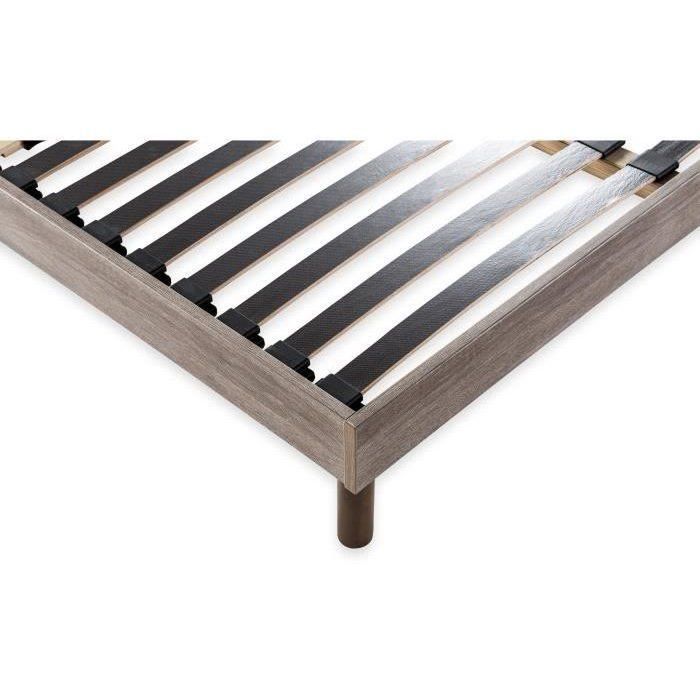 DEKO DREAM Sommier en kit 140x190 - Décor chêne et gris