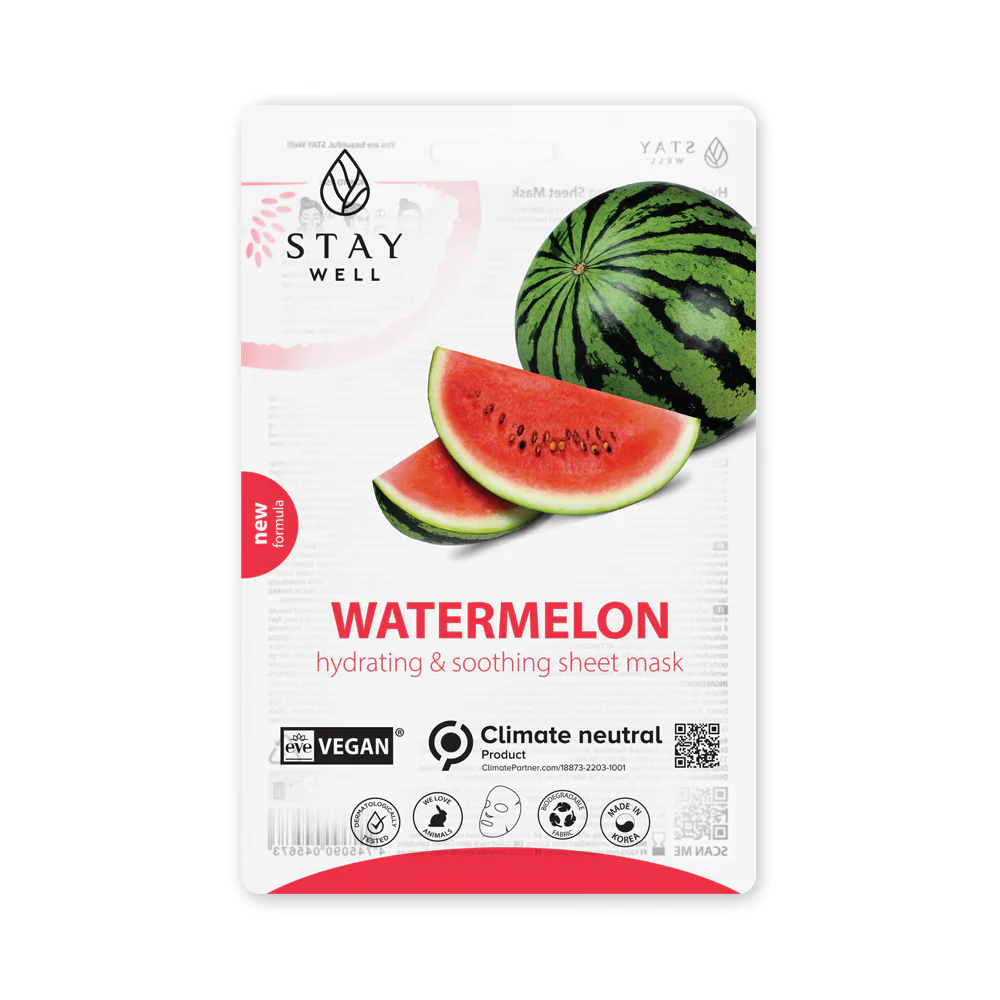 Mask Vegan Sheet Mask - WATERMELON - Maschera Lenitiva viso, Maschera Idratante viso