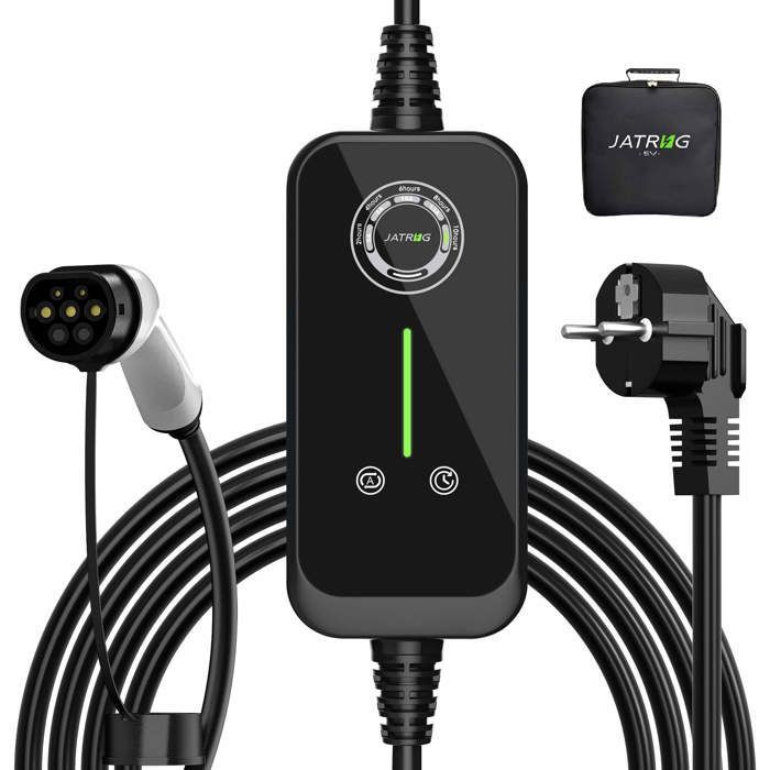 JATRHG EV Charger 7M 3.6KW-1.5KW 16A|13A|10A|8A Type 2 Portable Electric Car Charging Cable Switchable Current EV Charger