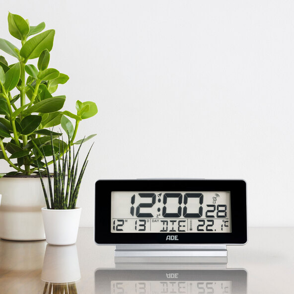 Digital DCF radio alarm clock, black