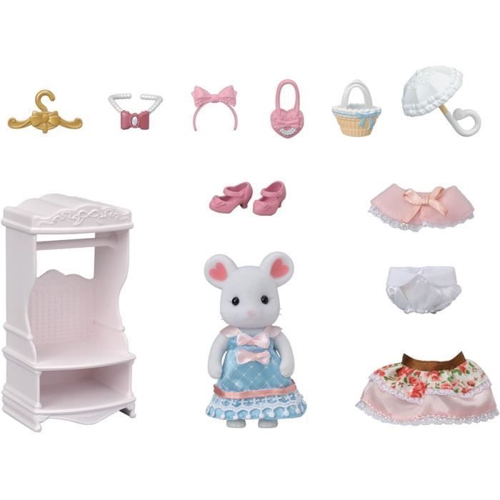 Miniature Figurines - SYLVANIAN FAMILIES - 5540 - The Fashion Suitcase and Big Sister Marshmallow Mouse