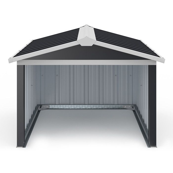 IDMARKET Garage pour robot tondeuse toit à 2 pentes métal gris anthracite 86 x 98 x 62 cm