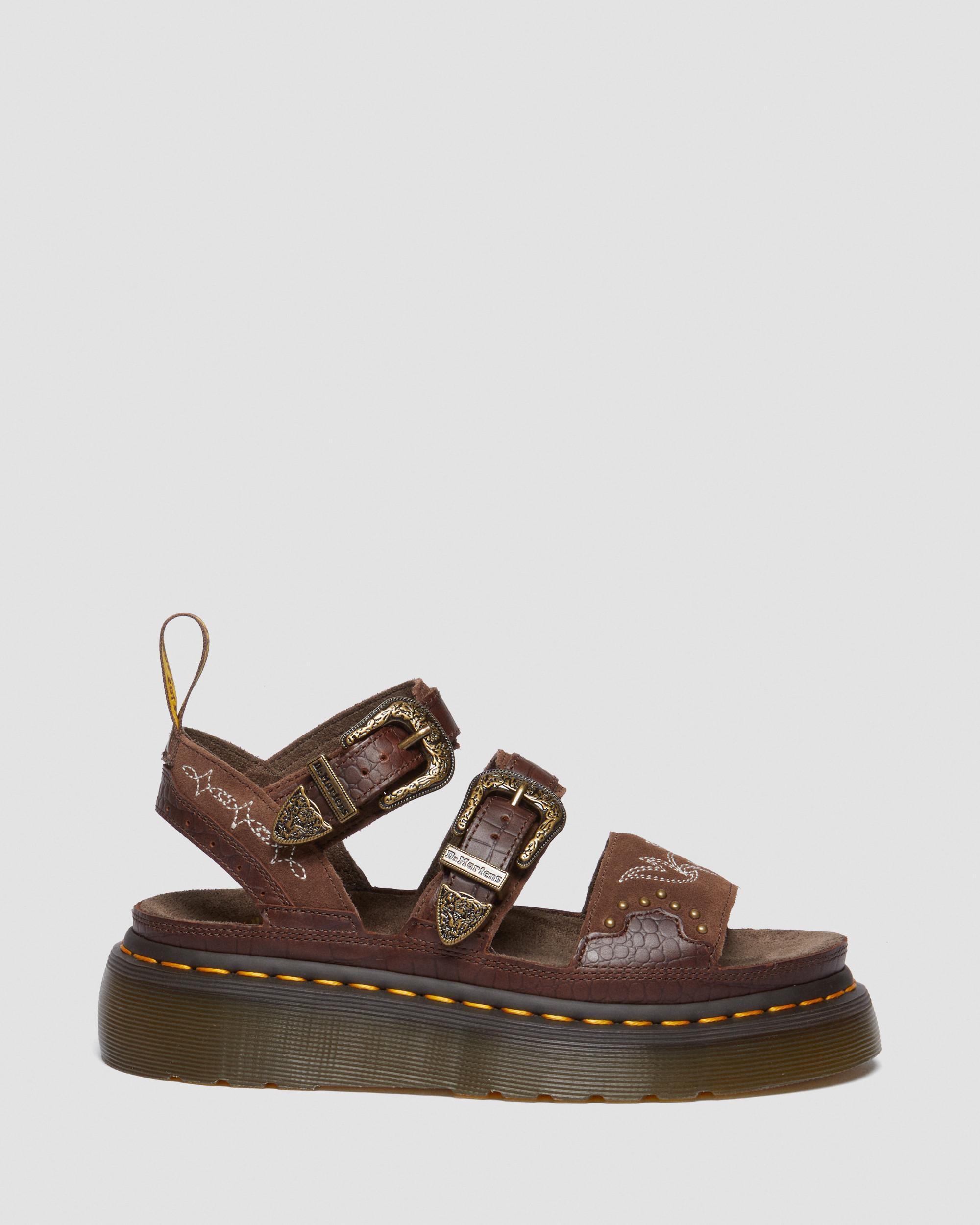 Gryphon Gothic Americana Leder Plateausandalen