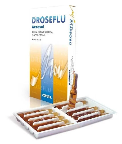 Droseflu aerosool väävlisisaldusega termiline vesi 10 pudelit 2 ml