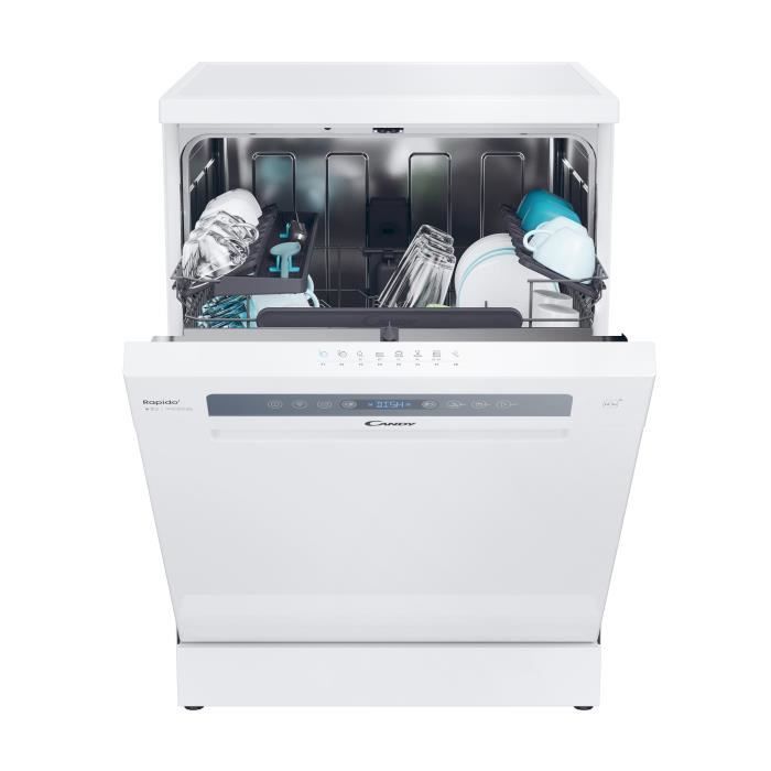 CANDY CF 4C4F0W Rapido Freestanding Dishwasher - 14 Place Settings - Induction - 60cm Wide - 44dB - Connected - White