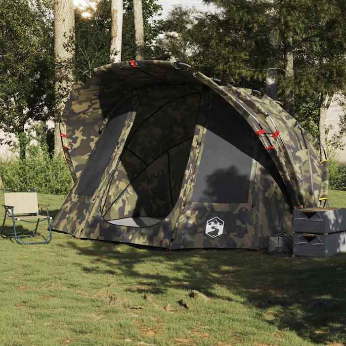 Tienda de campaña de camuflaje impermeable para 5 personas vidaXL, ideal para pesca, acampada, jardín o como refugio al aire libre (4009394)