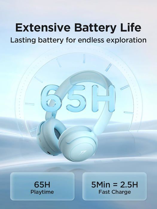 1MORE Casque Sans Fil Pour Enfants, Écouteur d'Étude De Protection Auditive, Volume Sûr 75/85/90dB, 65H Autonomie,Bluetooth 5.3