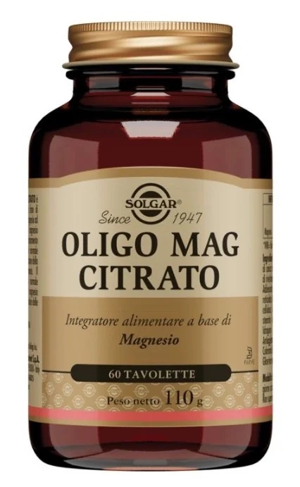 SOLGAR Solgar Oligo Mag Citraat Magnesium Voedingssupplement 60 tabletten Mineraal voedingssupplement