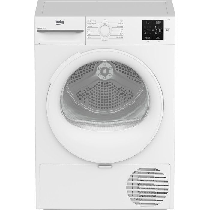 Sèche-linge pompe à chaleur BEKO D3H19E01W Série bPro 500 - 9 kg - L60cm - Blanc