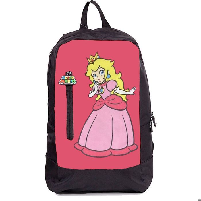 Mochila infantil - NINTENDO - Super Mario Bros Peach - Negro/Rojo - Correas acolchadas para los hombros - Diseño de Peach