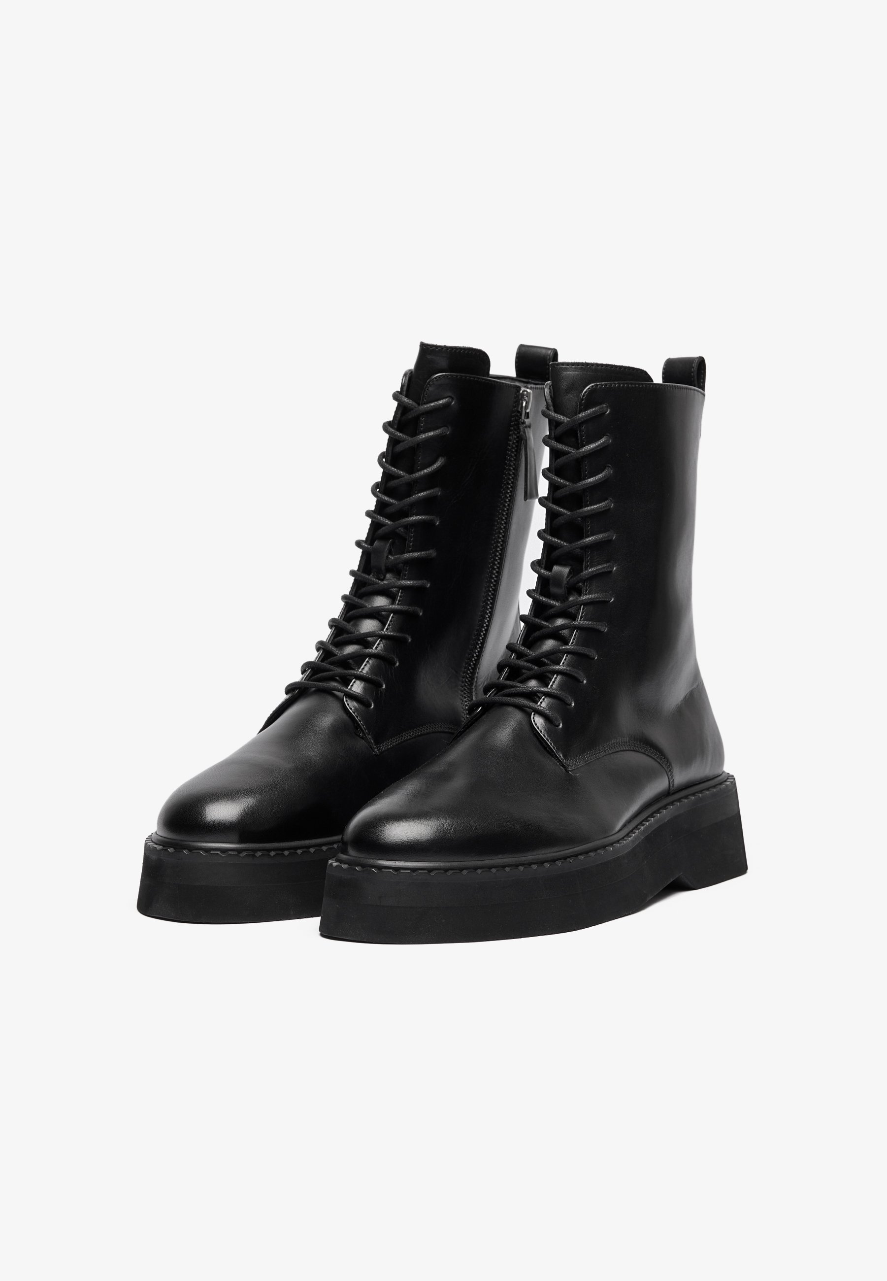 Zign Studio UNISEX - Enkellaarsjes met vetersluiting - zwart