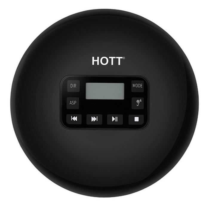 Portable CD Player, LCD Screen, Stereo Headphones, USB Charging Cable, Music CD Player, Walkman, Portable Music Player, Black