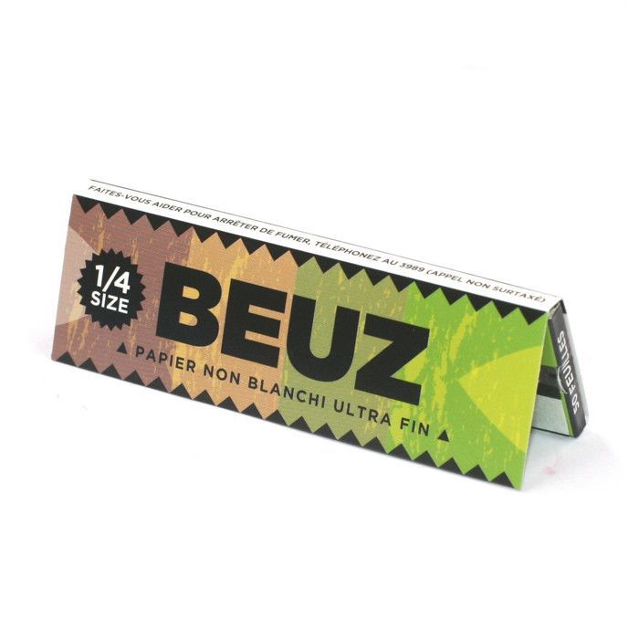 Boite de 25 carnets de feuilles à rouler les cigarettes 1/4 Brown Beuz
